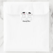 Afstudeerder Sneeuwmannen Afstuderen Ronde Sticker (Tas)