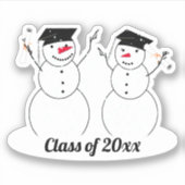 Afstudeerder Sneeuwmannen Afstuderen Sticker (Voorkant)