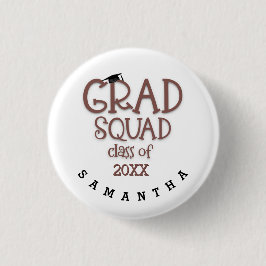 Afstudeerder Squad Girly Name Afstuderen Ronde Button 3,2 Cm