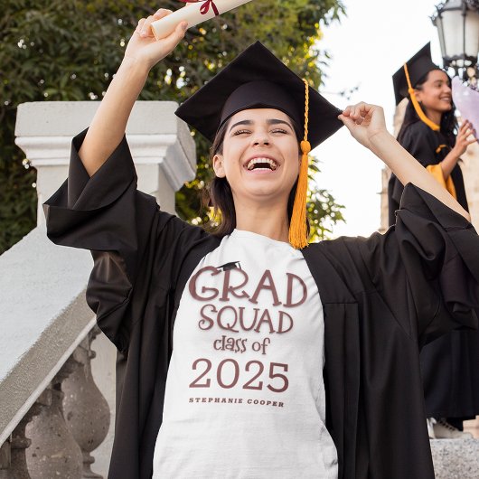 Afstudeerder Squad Klasse van 2025 Naam Afstuderen T-shirt