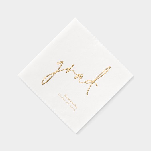 Afstudeerder Stijlvol Script Naam Jaar Folie Servetten (Rechts)