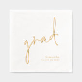 Afstudeerder Stijlvol Script Naam Jaar Folie Servetten (Voorkant)