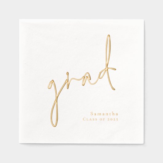 Afstudeerder Stijlvol Script Naam Jaar Folie Servetten (Voorkant)