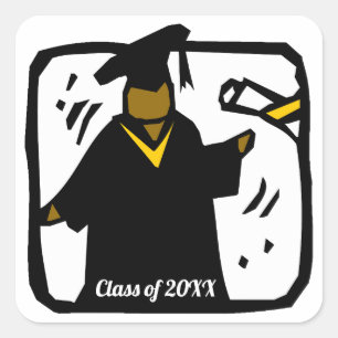 Afstudeerder Student Afstuderen Vierkante Sticker