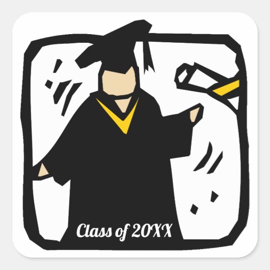Afstudeerder Student Afstuderen Vierkante Sticker (Voorkant)