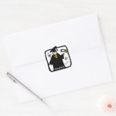 Afstudeerder Student Afstuderen Vierkante Sticker (Envelop)