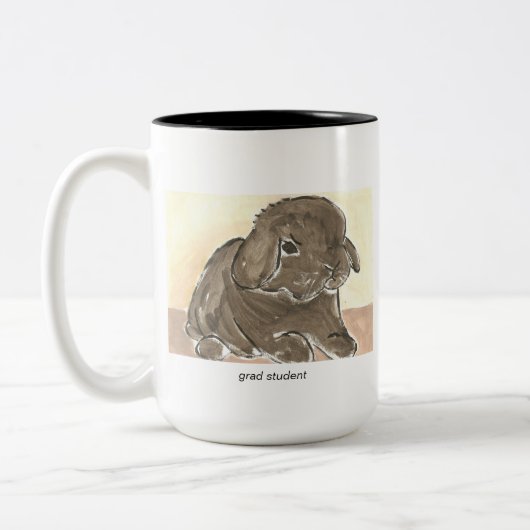 Afstudeerder-student tweetone koffie-Mok Tweekleurige Koffiemok (Links)