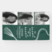 Afstudeerder Tassel 3 Foto Groen Afstuderen Spandoek (Horizontaal)