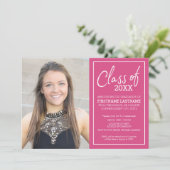 Afstudeerder Trendy Afstuderen Fotoaankondiging Ro Kaart (Staand voorkant)