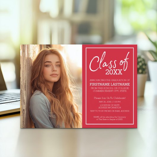 Afstudeerder Trendy Afstuderen Fotoaankondiging ro Kaart