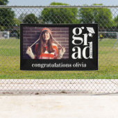 AFSTUDEERDER Trendy foto Gefeliciteerd Afstuderen Spandoek (Insitu)