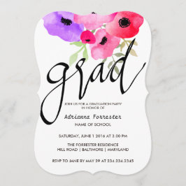 Afstudeerder Typografie Bright Waterverf Flowers Kaart