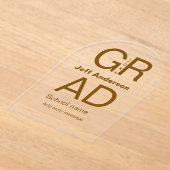 Afstudeerder Typografie Modern afstuderen Simple M Acryl Uitnodigingen (Laagn)