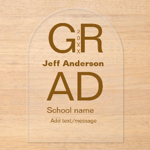 Afstudeerder Typografie Modern afstuderen Simple M Acryl Uitnodigingen