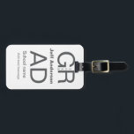 Afstudeerder Typografie Modern afstuderen Simple M Bagagelabel<br><div class="desc">ontwerp</div>