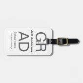 Afstudeerder Typografie Modern afstuderen Simple M Bagagelabel (Voorkant horizontaal)