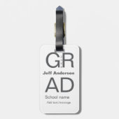 Afstudeerder Typografie Modern afstuderen Simple M Bagagelabel (Achterkant verticaal)