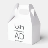 Afstudeerder Typografie Modern afstuderen Simple M Bedankdoosjes (Achterkant)