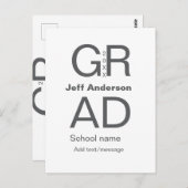 Afstudeerder Typografie Modern afstuderen Simple M Briefkaart (Voorkant / Achterkant)