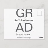 Afstudeerder Typografie Modern afstuderen Simple M Briefkaart (Achterkant)