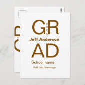 Afstudeerder Typografie Modern afstuderen Simple M Briefkaart (Voorkant / Achterkant)