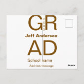 Afstudeerder Typografie Modern afstuderen Simple M Briefkaart (Achterkant)