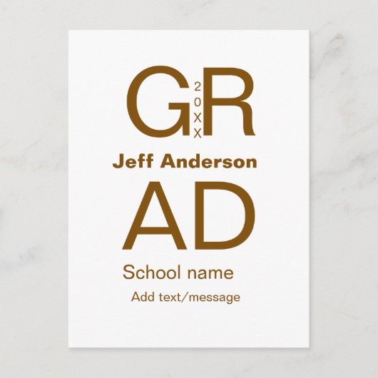 Afstudeerder Typografie Modern afstuderen Simple M Briefkaart (Voorkant)