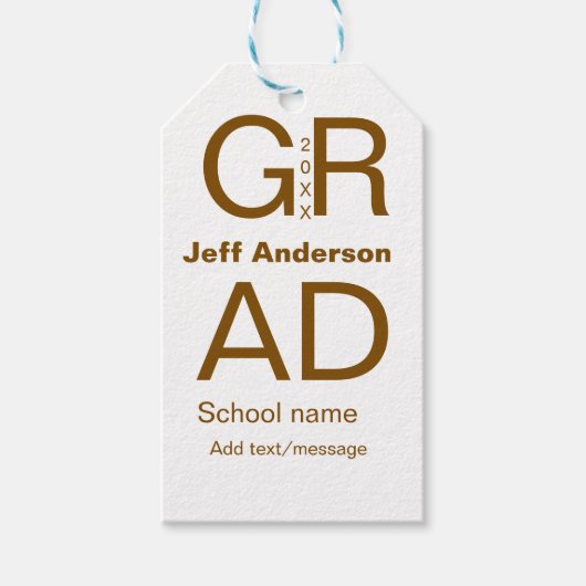 Afstudeerder Typografie Modern afstuderen Simple M Cadeaulabel (Voorkant)