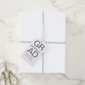 Afstudeerder Typografie Modern afstuderen Simple M Cadeaulabel (Met Touw)