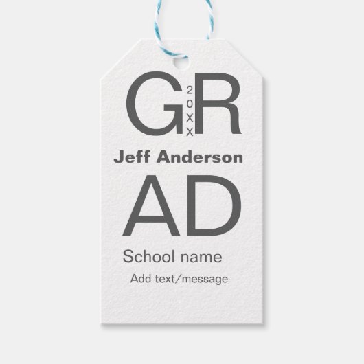 Afstudeerder Typografie Modern afstuderen Simple M Cadeaulabel (Voorkant)
