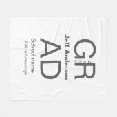 Afstudeerder Typografie Modern afstuderen Simple M Fleece Deken (Voorkant (Horizontaal))