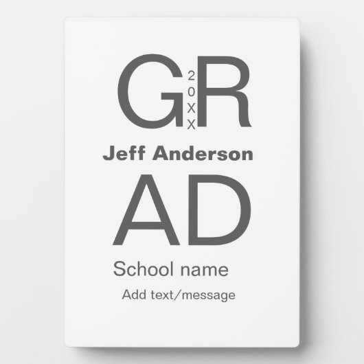 Afstudeerder Typografie Modern afstuderen Simple M Fotoplaat (voorkant)