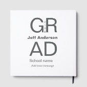 Afstudeerder Typografie Modern afstuderen Simple M Gastenboek (Achterkant)