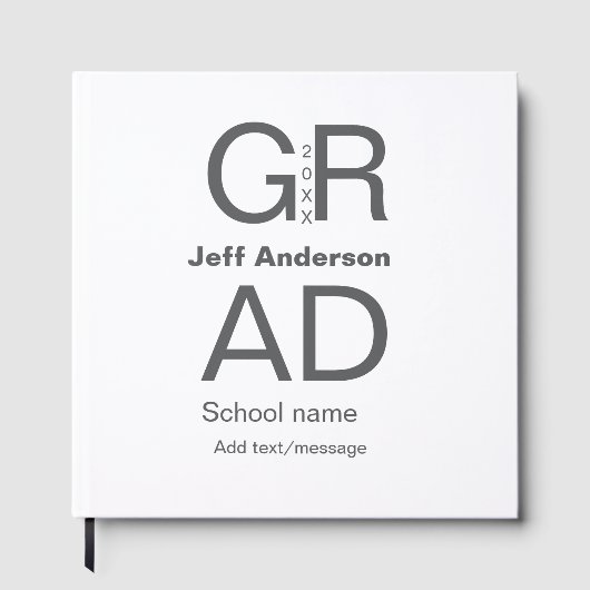 Afstudeerder Typografie Modern afstuderen Simple M Gastenboek (Voorkant)