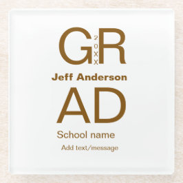 Afstudeerder Typografie Modern afstuderen Simple M Glazen Onderzetter