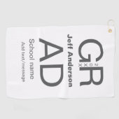Afstudeerder Typografie Modern afstuderen Simple M Golfhanddoek (Horizontaal)