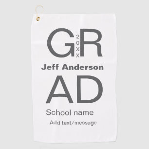 Afstudeerder Typografie Modern afstuderen Simple M Golfhanddoek