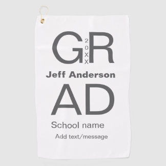 Afstudeerder Typografie Modern afstuderen Simple M Golfhanddoek
