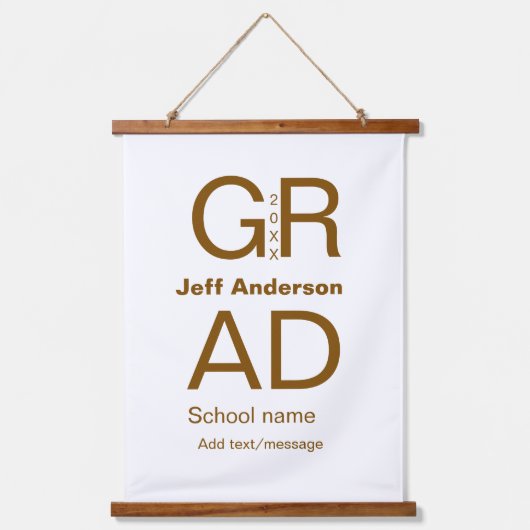 Afstudeerder Typografie Modern afstuderen Simple M Hangend Wandkleed (Voorkant)