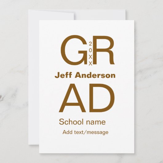 Afstudeerder Typografie Modern afstuderen Simple M Kaart (Voorkant)