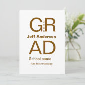 Afstudeerder Typografie Modern afstuderen Simple M Kaart (Staand voorkant)