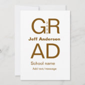 Afstudeerder Typografie Modern afstuderen Simple M Kaart (Achterkant)
