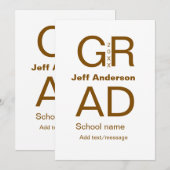 Afstudeerder Typografie Modern afstuderen Simple M Kaart (Voorkant / Achterkant)