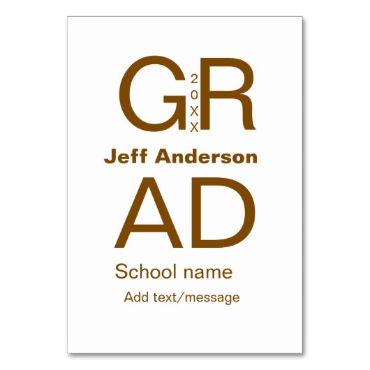 Afstudeerder Typografie Modern afstuderen Simple M Kaart (Voorkant)