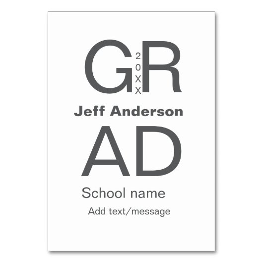 Afstudeerder Typografie Modern afstuderen Simple M Kaart (Voorkant)