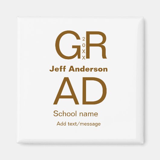 Afstudeerder Typografie Modern afstuderen Simple M Magneet (Voorkant)