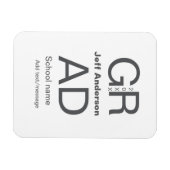 Afstudeerder Typografie Modern afstuderen Simple M Magneet (Horizontaal)