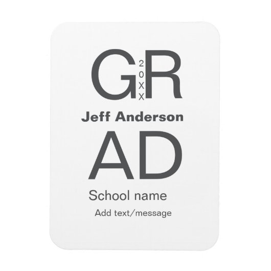 Afstudeerder Typografie Modern afstuderen Simple M Magneet (Verticaal)