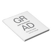 Afstudeerder Typografie Modern afstuderen Simple M Notitieblok (Schuin)