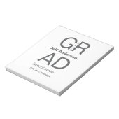 Afstudeerder Typografie Modern afstuderen Simple M Notitieblok (Linkerzijde)